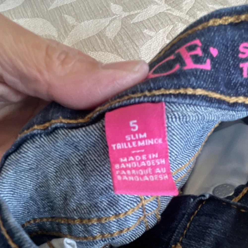 The Children's Place Girls Super Skinny Jeans 5 Slim Blue Denim Adjustable Waist